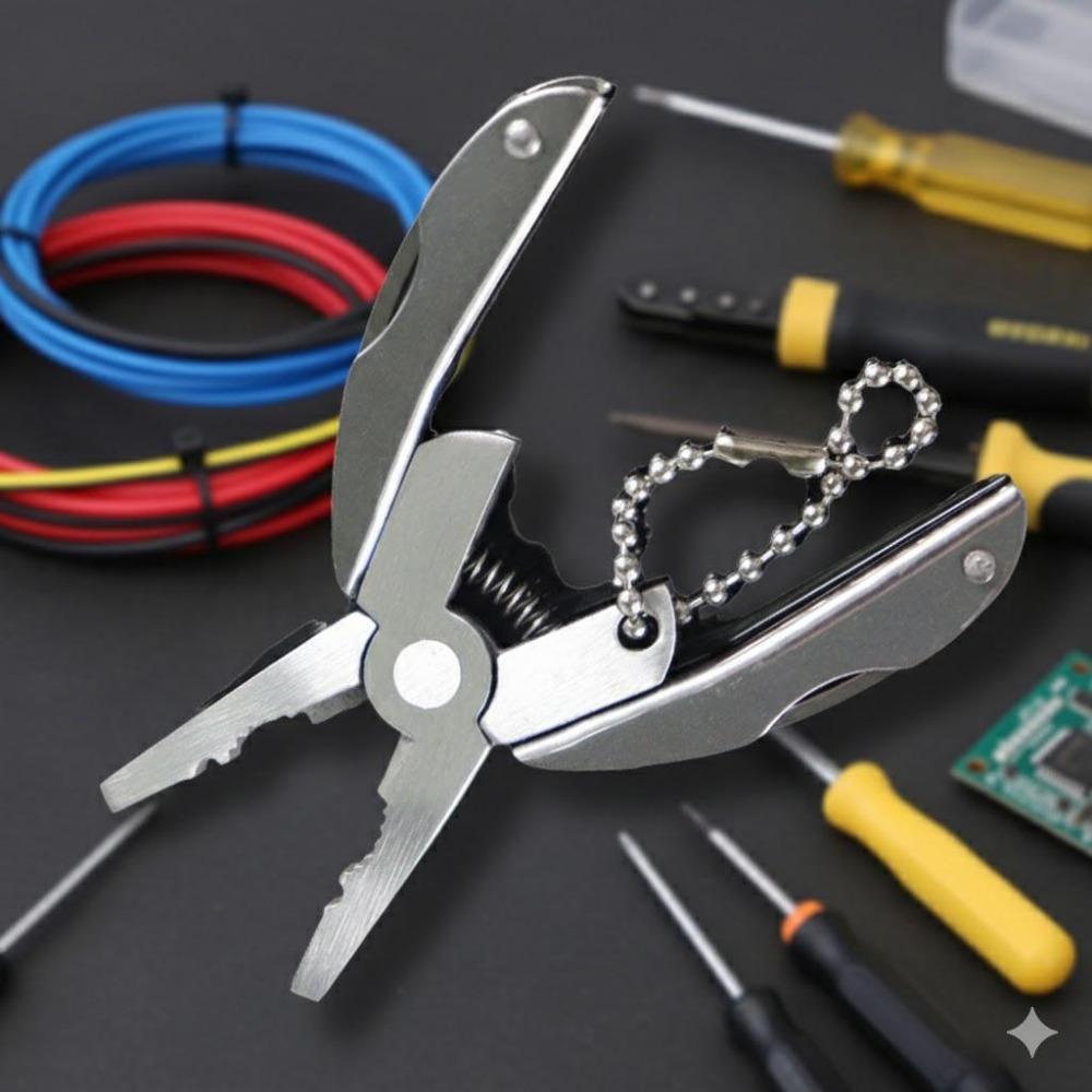 Multi-Function Stainless Steel Folding Tool Keychain, Portable Survival Gear Kit Survival Tools for Camping Hiking Emergency Repair, Mini Tactical Pliers Screwdriver Set with High Hardness for Outdoor Home Maintenance.