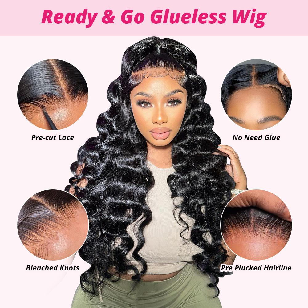 Ama 5x5 Glueless Loose Deep Wave Lace Closure Wig 180 Density 13x4 Pre Plucked Lace Front Human Hair Wigs For Women Ama 5x5 Glueless Loose Deep Wave Lace Closure Wig 180 Density 13x4 Pre Plucked Lace Front Human Hair Wigs For Women