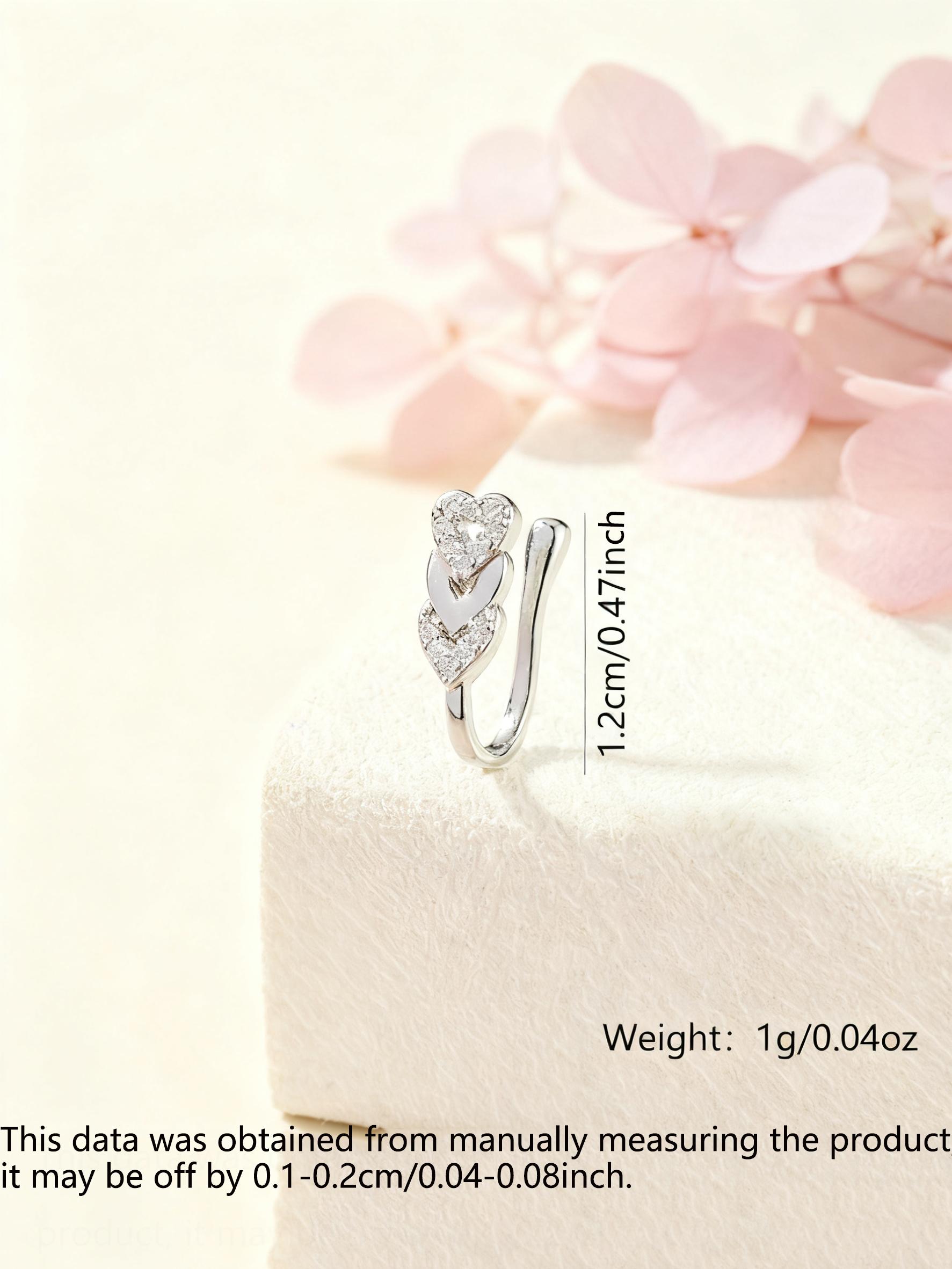 Non-Piercing Zirconia Nose Ring Clip, Nose Cuff, Moon Butterfly Design, Silver Color, Elegant Women's Jewelry Accessory, No Piercing Needed