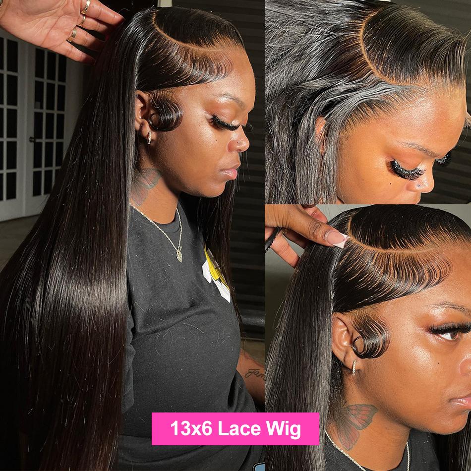 Bling Hair Clearance 13x4 13x6 Transparent Lace Front Wig Human Hair 13X6 HD Lace Frontal Wigs Human Hair Pre Plucked with Baby Hair 180% Density Wigs Human Hair