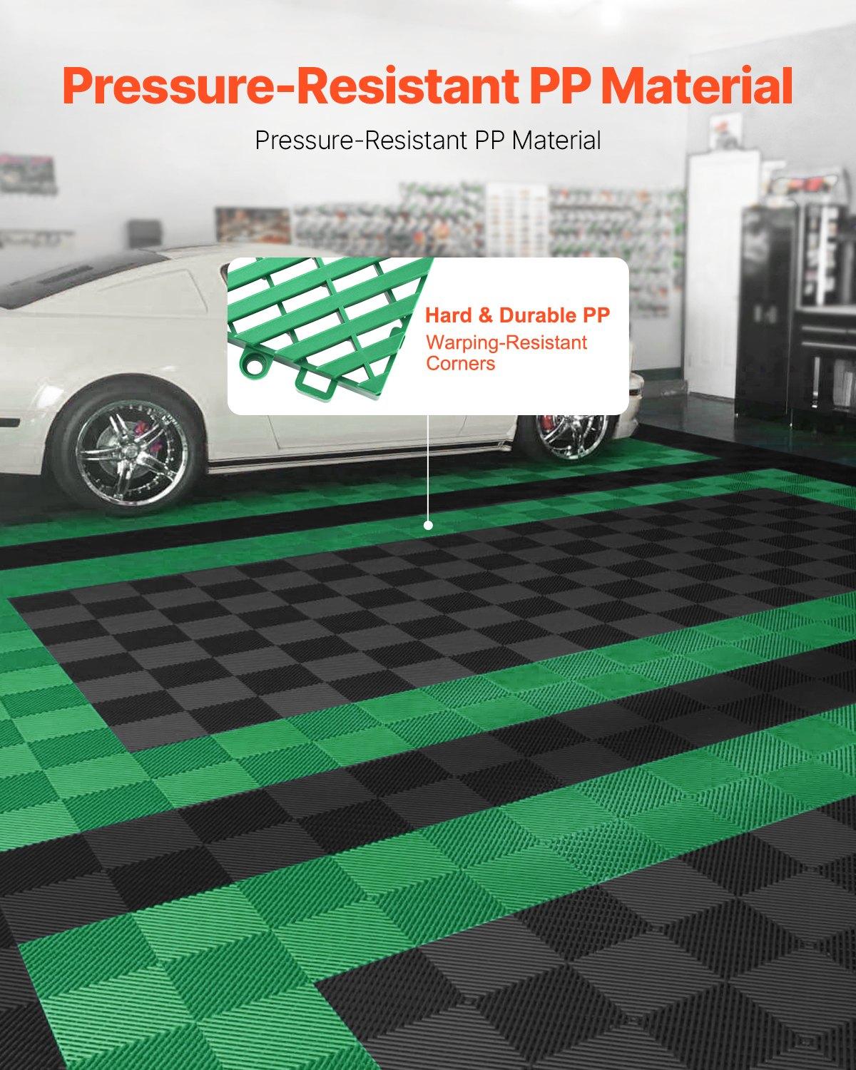 VEVOR Interlocking Drainage Mat, 50 Pcs Modular Interlocking Cushion, 12" x 12" Splicing Drainage Mats, Non-Slip Green PP Drainage Floor Tile and Shower Mat, for Garage, Garden, Kitchen & Outdoor VEVOR Interlocking Drainage Mat, 50 Pcs Modular Interlocking Cushion, 12" x 12" Splicing Drainage Mats, Non-Slip Green PP Drainage Floor Tile and Shower Mat, for Garage, Garden, Kitchen & Outdoor