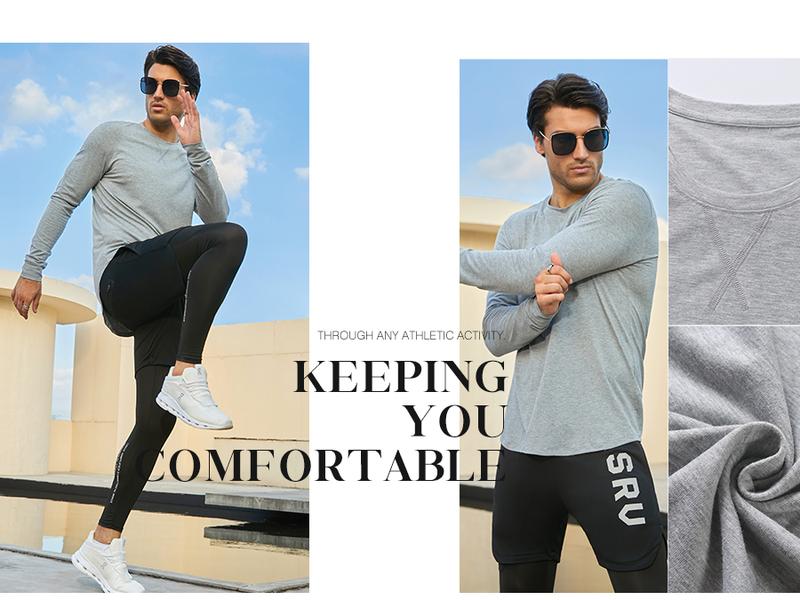 JMIERR Mens 3 Pack Cotton Hipster Hip Hop Longline Crewneck Sport T-Shirt, Menswear Casual Top for Outdoor Daily Wear