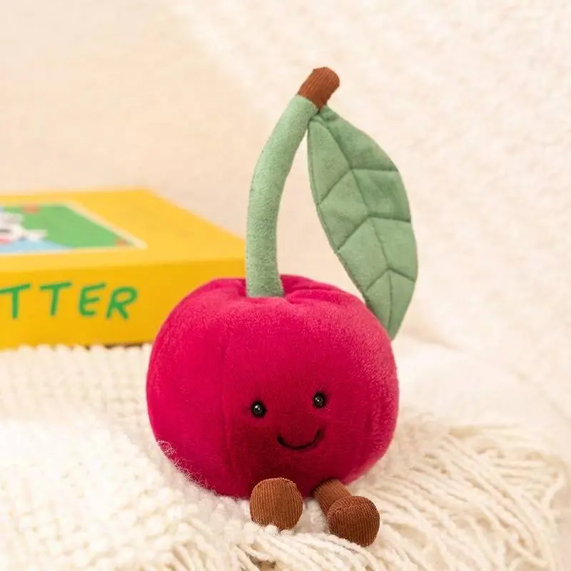 Latest Fun and Delicious Apple Cherry Fruit Doll Kawaii Stuffed Plush Toy Doll Cartoon Anime Cute Gift for Children's Birthday