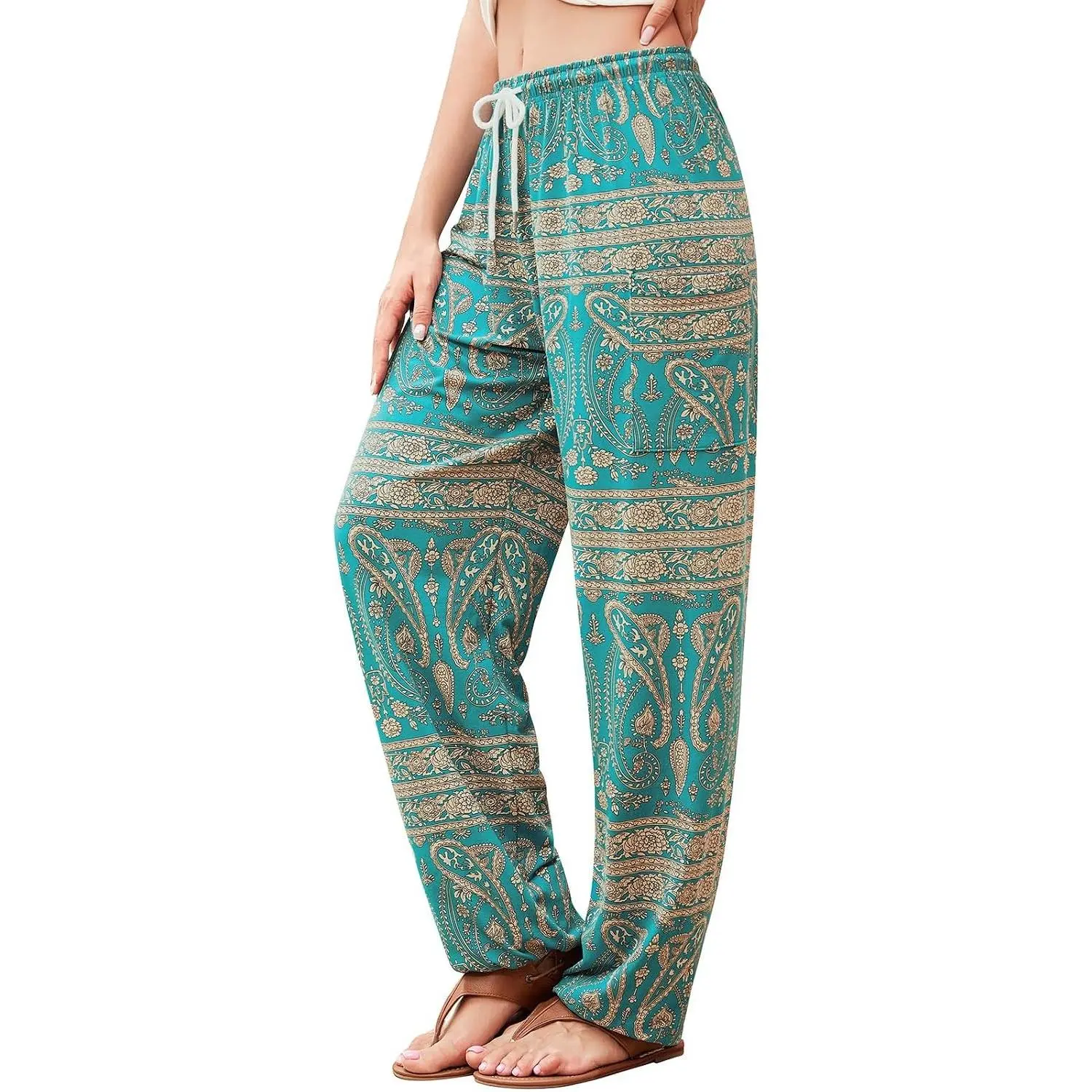 Women's Harem Pants, Hippie Palazzo Boho Joggers Yoga ClothesGift