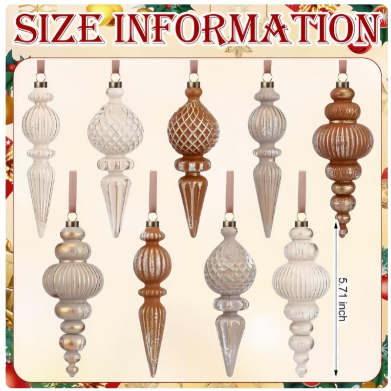 9pcs Vintage Christmas Balls, Hanging Ornament Decorations, Festive Scene Setup, Retro Holiday Accessories, Perfect for Christmas Celebrations