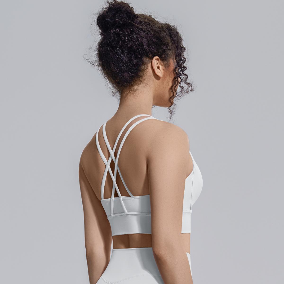 Summer Cross Straps Woman Yoga Bra Shock-absorbing Running Yoga Tank Top with Chest Pad Sexy Beautiful Back Gym Yoga Brassiere