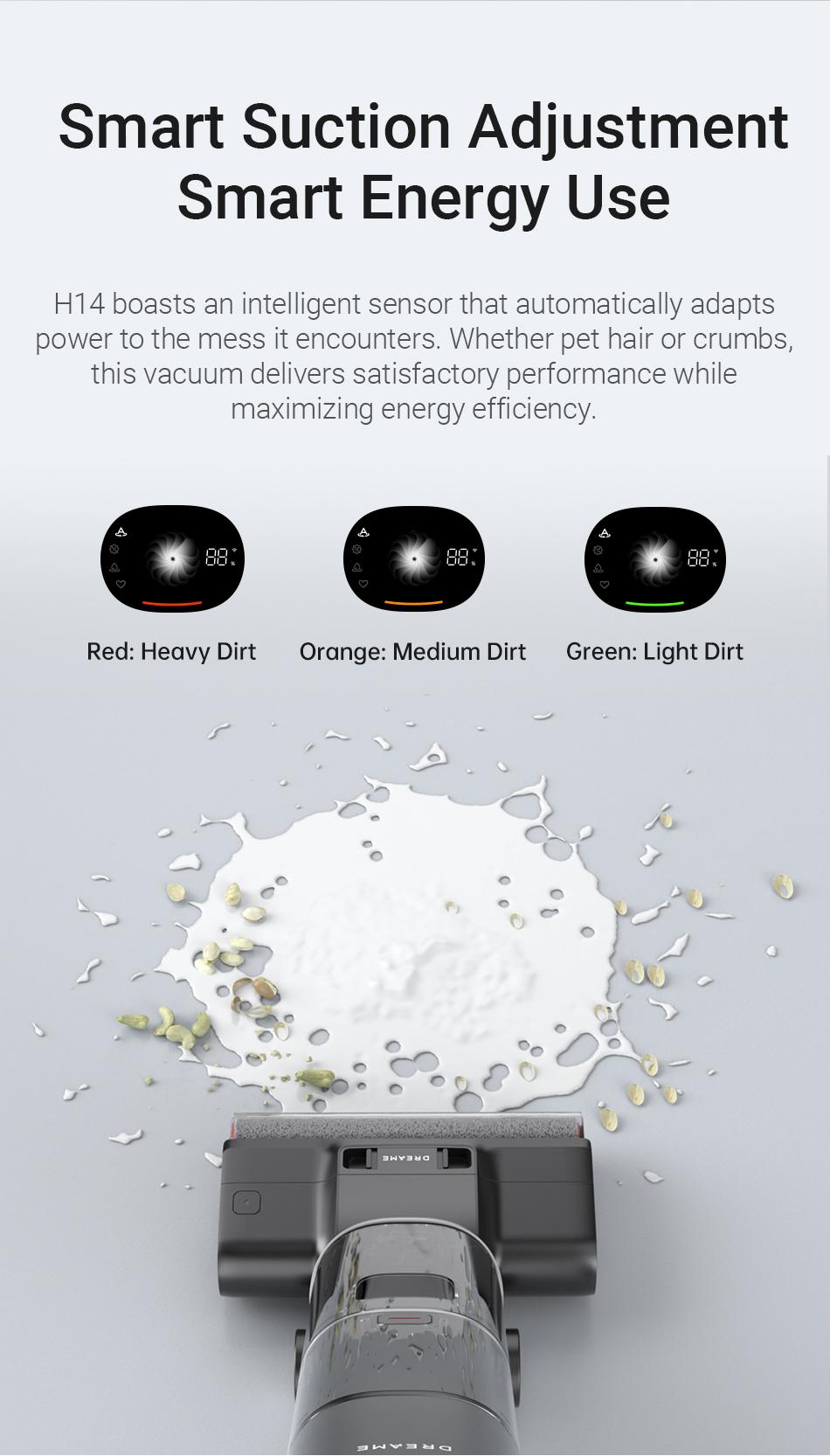 DREAME H14 Series I / H12 Pro FlexReach Vacuum Mop, Wet and Dry Vacuum, 180° Lie-Flat Cordless Vacuum Mop Combo, 140°F Brush Washing, Fast Hot Air Drying in 5 Mins, Great for Sticky Steam Messes Cleaner Self Cleaning System Deep Cleaning Machine