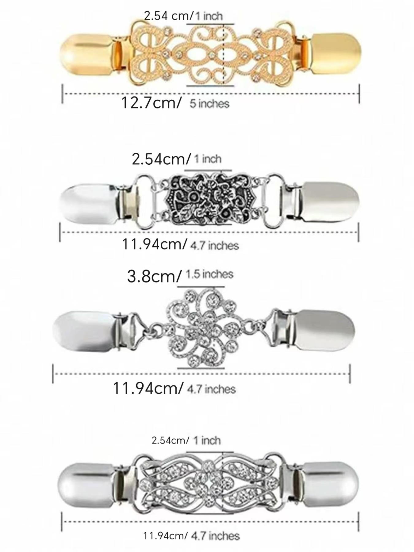 4-Piece Vintage Waist Cincher Set, Retro Sweater Dress Scarf Cardigan Clips, Women's Belly Control Belt for Dresses and Pants