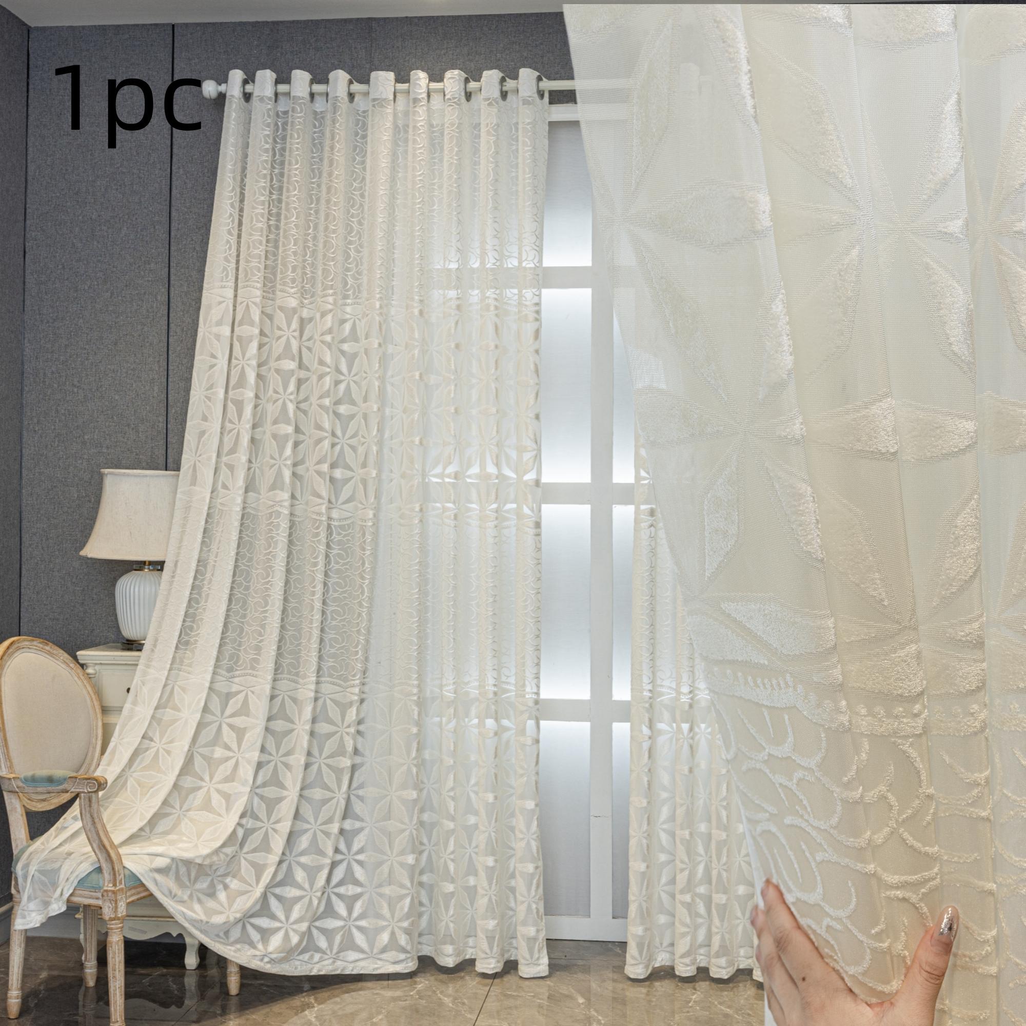 1pc Geometric Pattern Window Curtain Panel, Easy Install Curtain, Modern Grommet Privacy Curtain for Living Room, Balcony, Bedroom and Restaurant, Home Decorative
