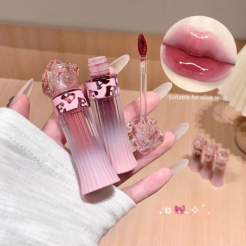 Mirror Finish Water Lip Gloss, Cute Packaging, 6 Colors Moisturizing Lips, Waterproof Long-Lasting, Ideal Valentine Gift for Women