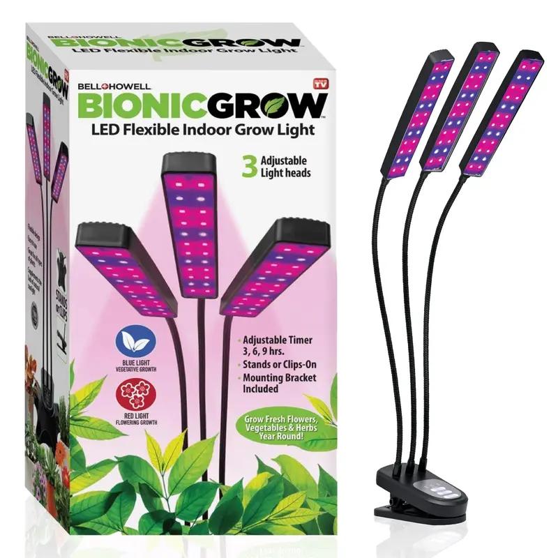 Bionic Grow Light, 2/3/4 Head Adjustable Full Spectrum LED Grow Lamp, with Timer Functionality, Ideal for Indoor Plants Growth