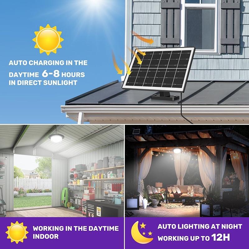 Solar Shed Light Outdoor Indoor, Upgraded 244 LED 360° Lighting Motion Sensor Pendant Lamp, Waterproof Solar Lights with Remote Timer Modes