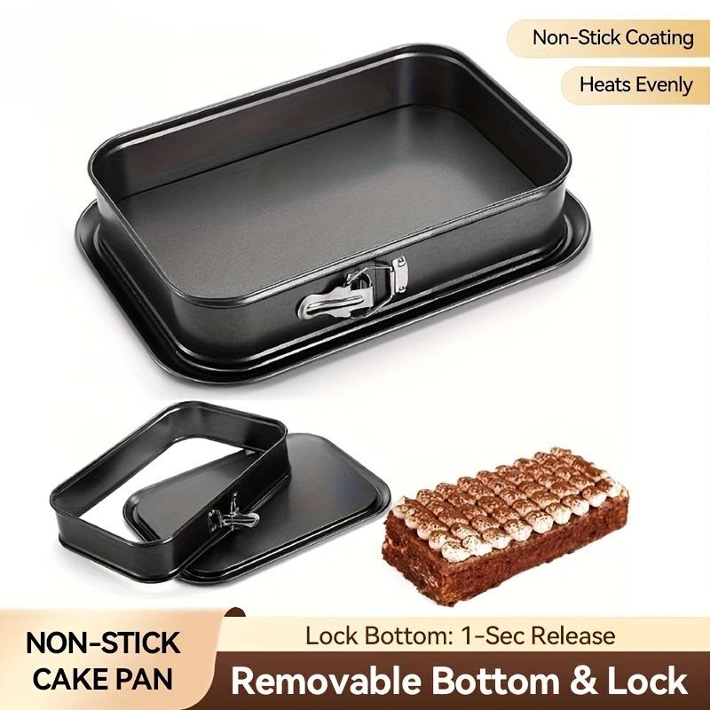 Baking artifact leak-proof rectangular cake tray: non-stick easy release| Professional grade carbon steel Easy to make perfect cheesecake Oven dishwasher safe