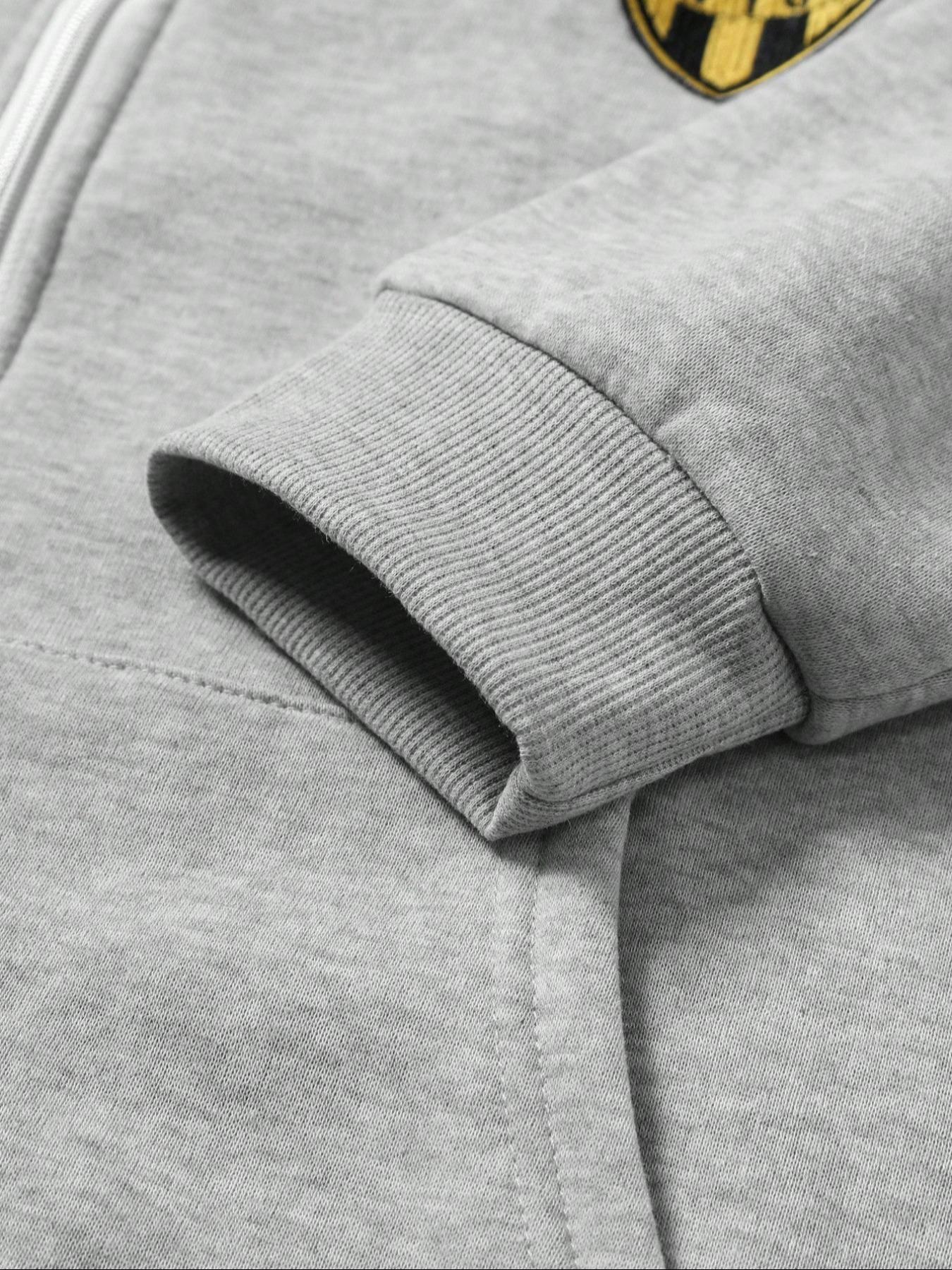 Men's Sportswear Set, Full Zip Hoodie & Drawstring Sweatpants, Fleece Lined, Casual Jogging, Fall Winter Long Sleeve Top,Winter outfits, Athletic Activewear Tracksuits