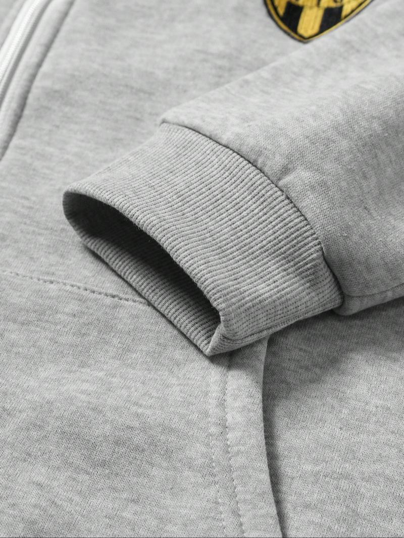 Men's Sportswear Set, Full Zip Hoodie & Drawstring Sweatpants, Fleece Lined, Casual Jogging, Fall Winter Long Sleeve Top,Winter outfits, Athletic Activewear Tracksuits