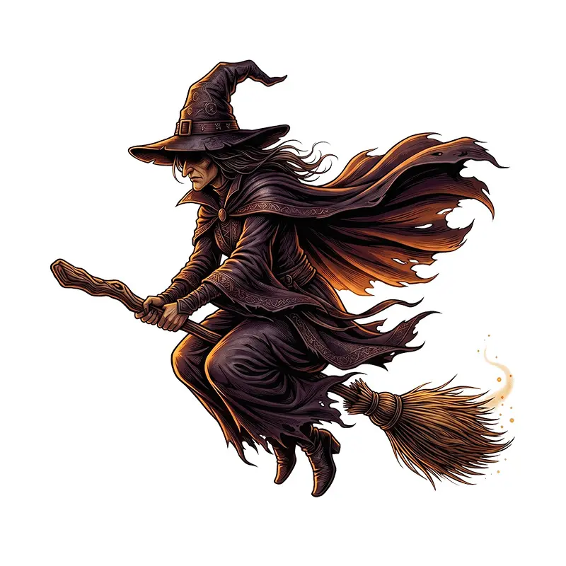 1pcs-Halloween Witch Window Cling, Reusable Static Cling Window Decal, Flying Witch Halloween Window Decoration for Glass Doors, Home, Office & Party Decor holiday party decor  indoor spooky home decor
