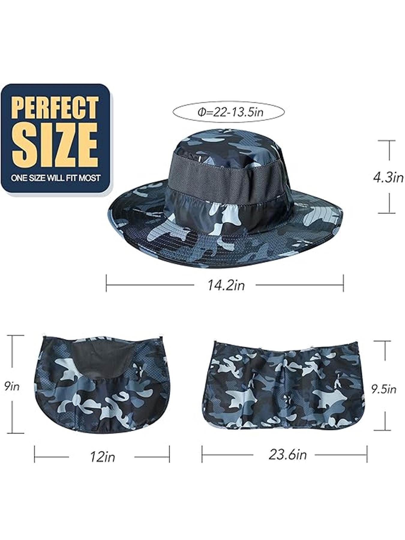 Outdoor UV Sun Protection Wide Brim Fishing Cap with Removable Flap