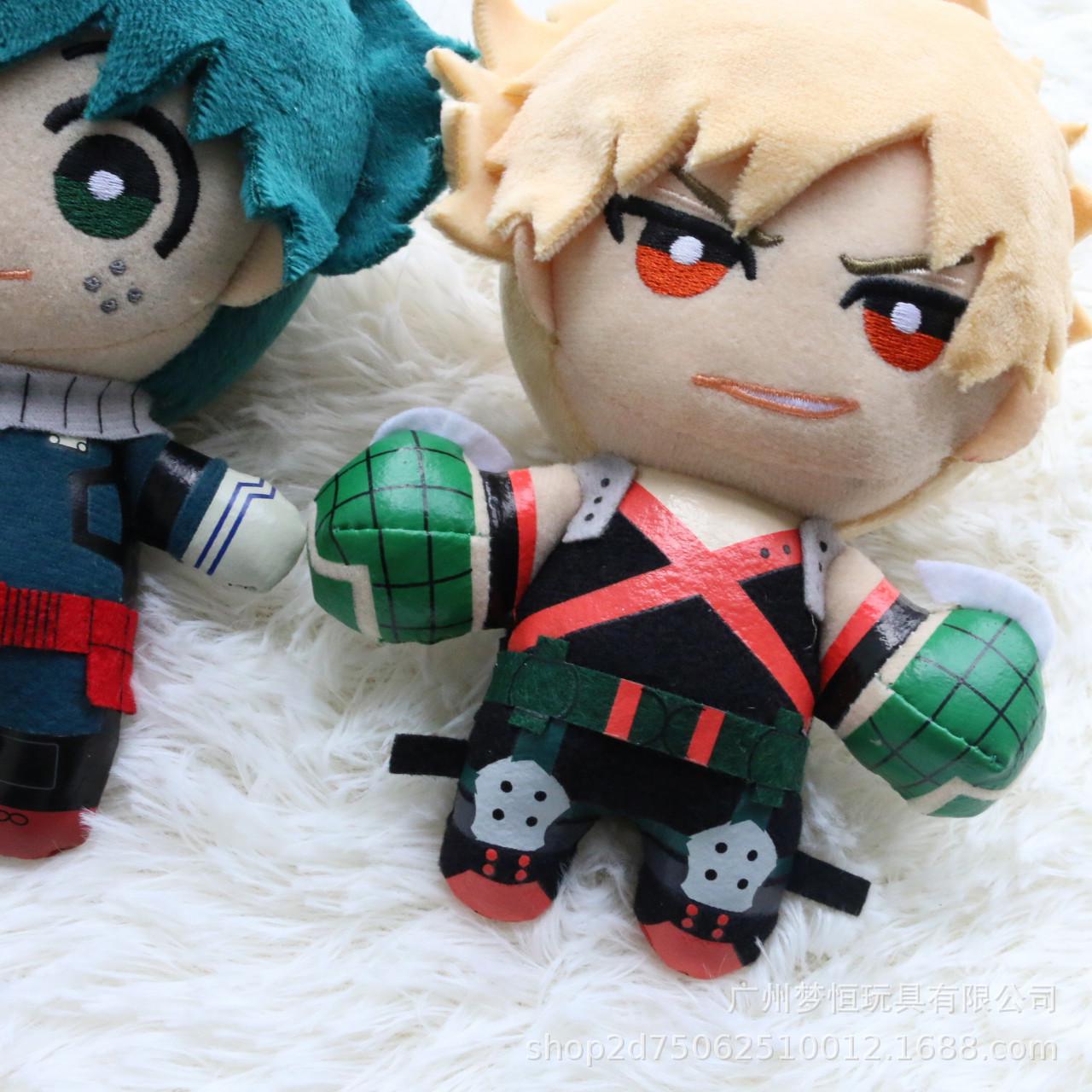 Anime Midoriya Izuku Bakugou Katsuki Todoroki Shoto Plush Keychain Figure Cosplay Cartoon Accessories Props