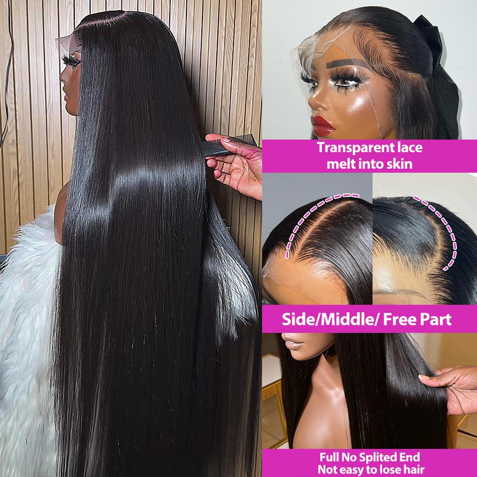 Bling Hair Clearance 13x4 13x6 Transparent Lace Front Wig Human Hair 13X6 HD Lace Frontal Wigs Human Hair Pre Plucked with Baby Hair 180% Density Wigs Human Hair