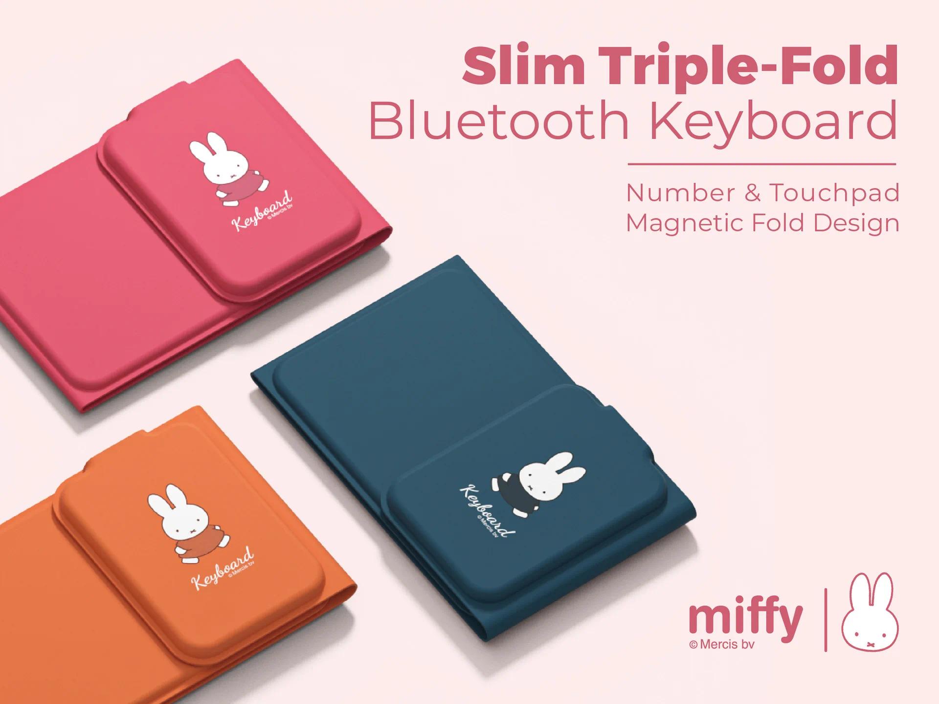 kawaii Miffy Foldable Wireless Bluetooth Keyboard for Connecting