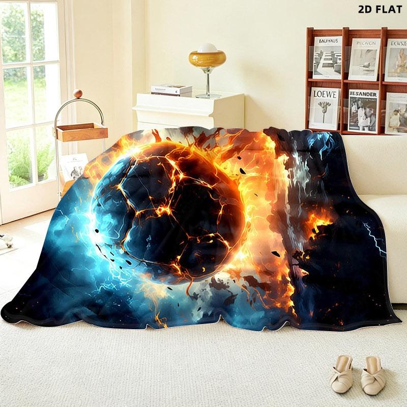 Fiery Sphere Print Throw Blanket, Single - sided Printed, Multiple Specifications Available, Soft & Cozy for Napping, Home/Office Use, Add a Dramatic Energy - Filled Vibe to Your Space