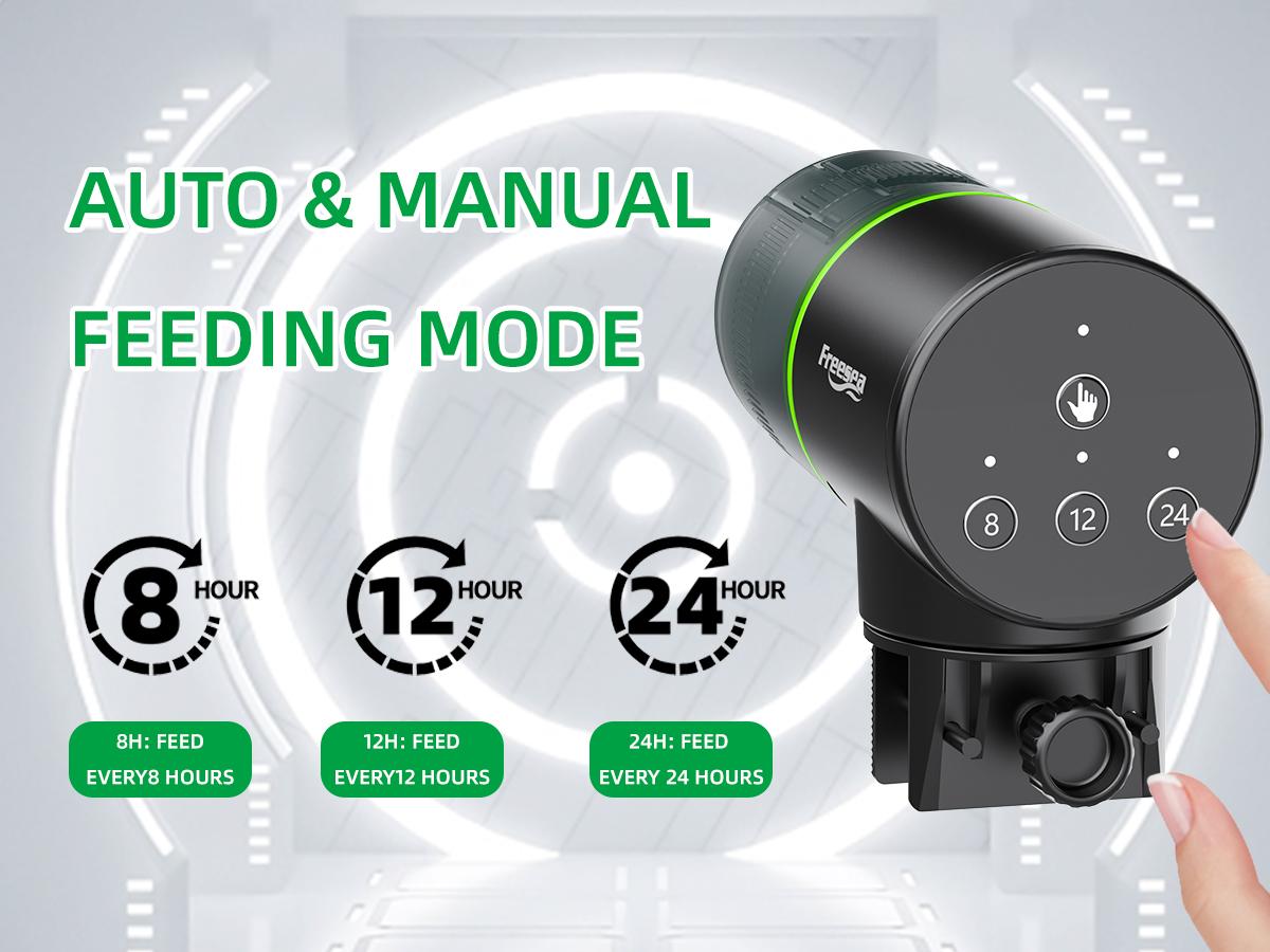 FREESEA Automatic Fish Feeder for Aquarium: Auto Fish Food Dispenser with Timer for Small Tank Betta Turtle - Battery Vacation Self Feeding for Flakes