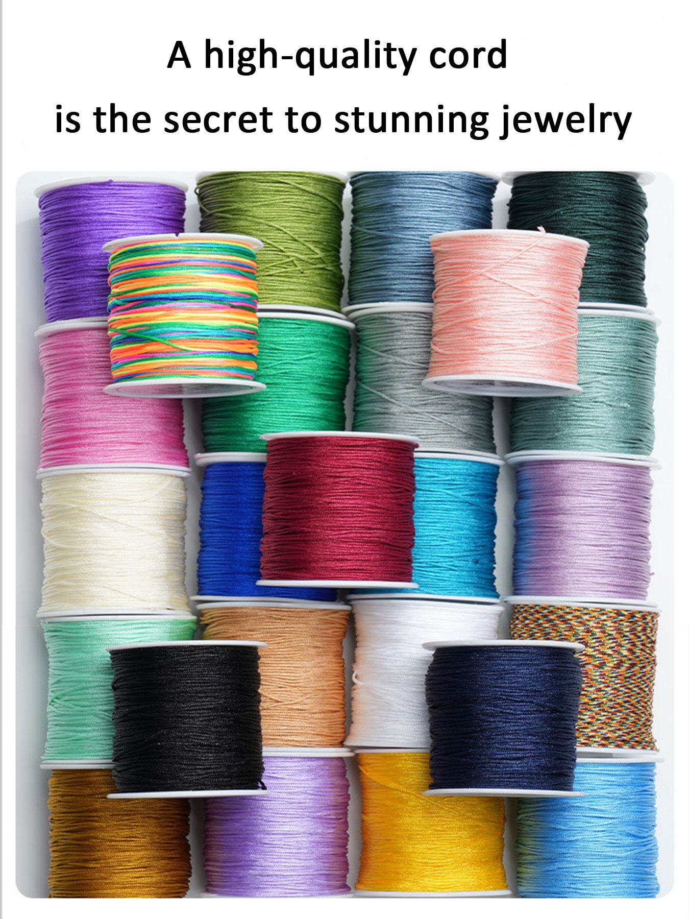 0.8mmx65m Matte Nylon Cord for DIY Bracelets, Jewelry Making, Beading and Craft Projects, Ultra-Durable Versatility String Multi-Color Available