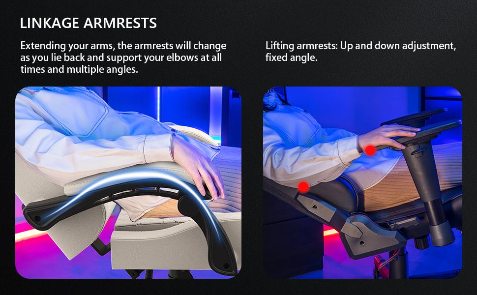 GTPLAYER Gaming Chair, Computer Chair with Footrest and Bluetooth Speakers, High Back Ergonomic Gaming Chair, Leather, Springtok Surround Sound