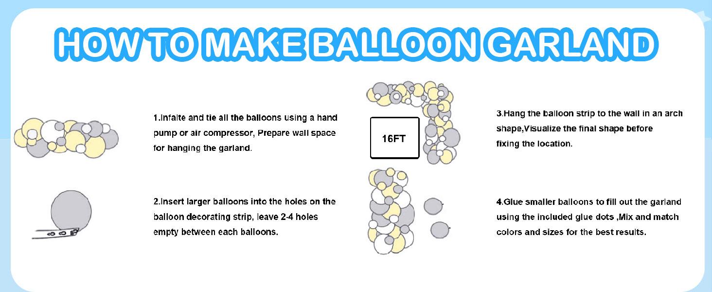 102-Piece Pink and Blue Balloon Arch Kit, Metallic & Confetti Latex Balloons in Different Sizes, 16ft Tape Strip & Dot Glue for Baby Shower, Birthday, New Year Decorations