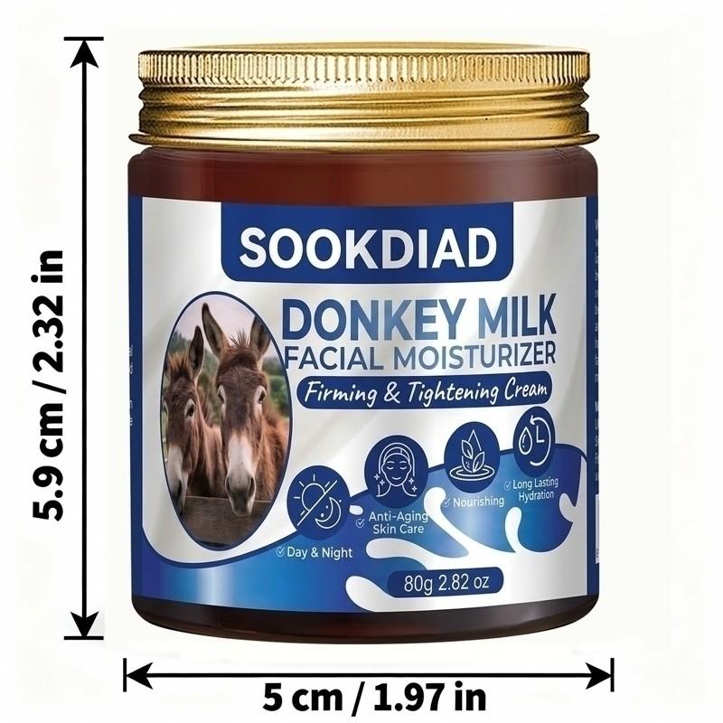 Convenient Donkey Milk Moisturizing Cream, Facial Use, Quick Hydration, Nourishing Skin Care, 80g/2.82oz, All Skin Types, Morning and Evening