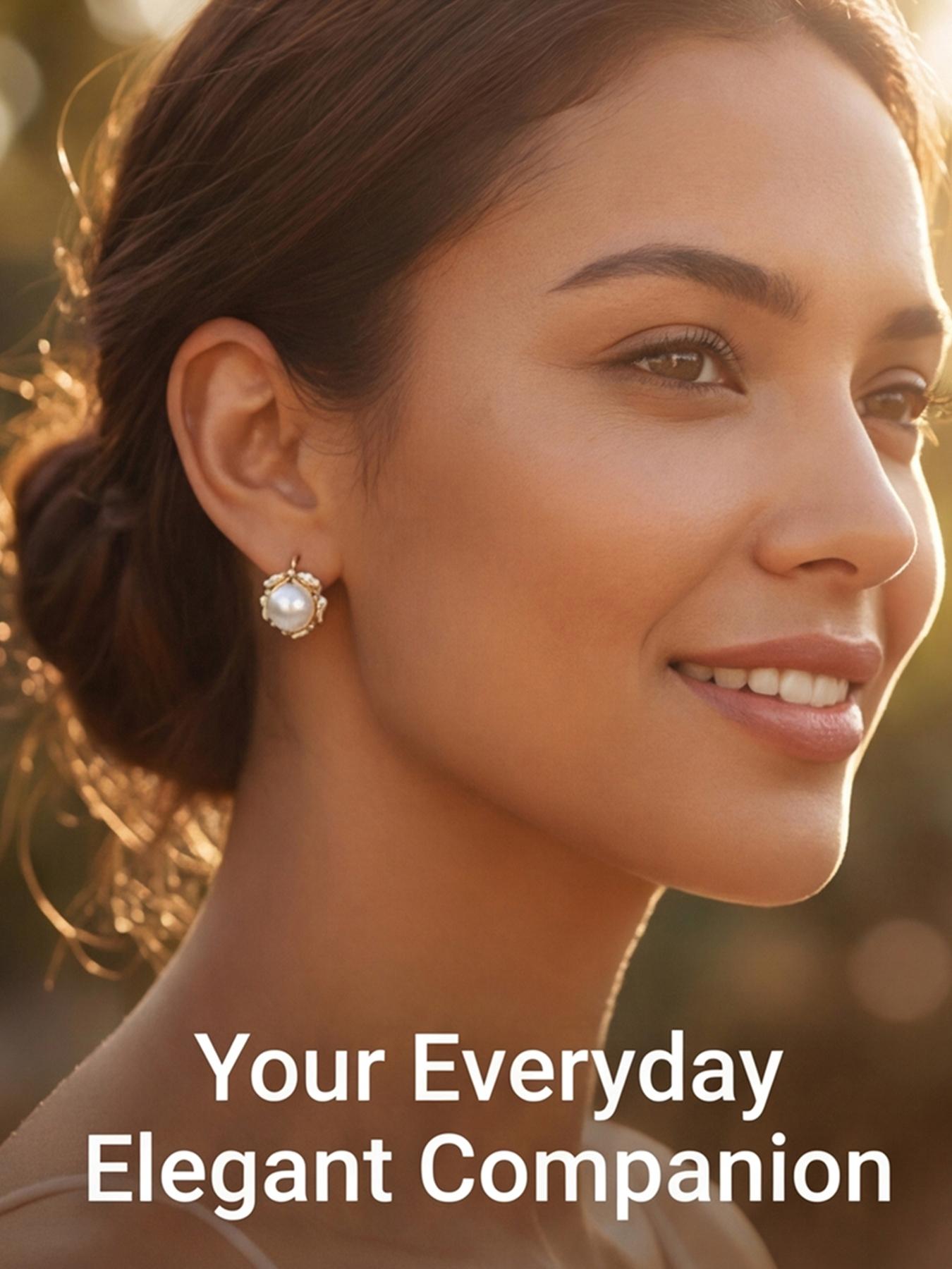 Women's Hypoallergenic Lightweight Titanium Steel Pearl Huggie Earrings, Dainty Vintage Wrapped Design Fashion Jewellery for Everyday Wear Gift for Her