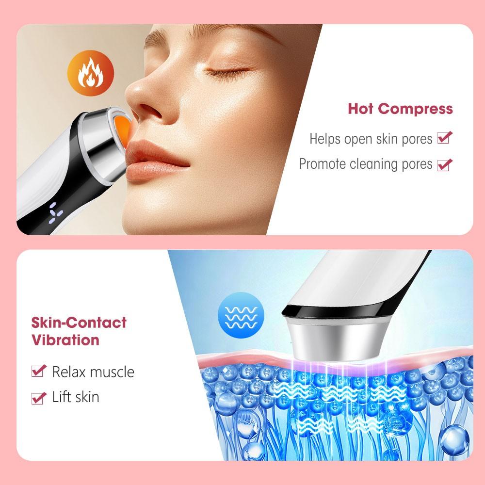 4-In-1 Facial Massage Beauty Device with Multi-Tone Red & Blue LED Lights, Warm Heating Face Contouring Lifting Machine, 4 Adjustable Skincare Modes for Face & Neck Daily Home Skin Care, Facial Beauty Massagers