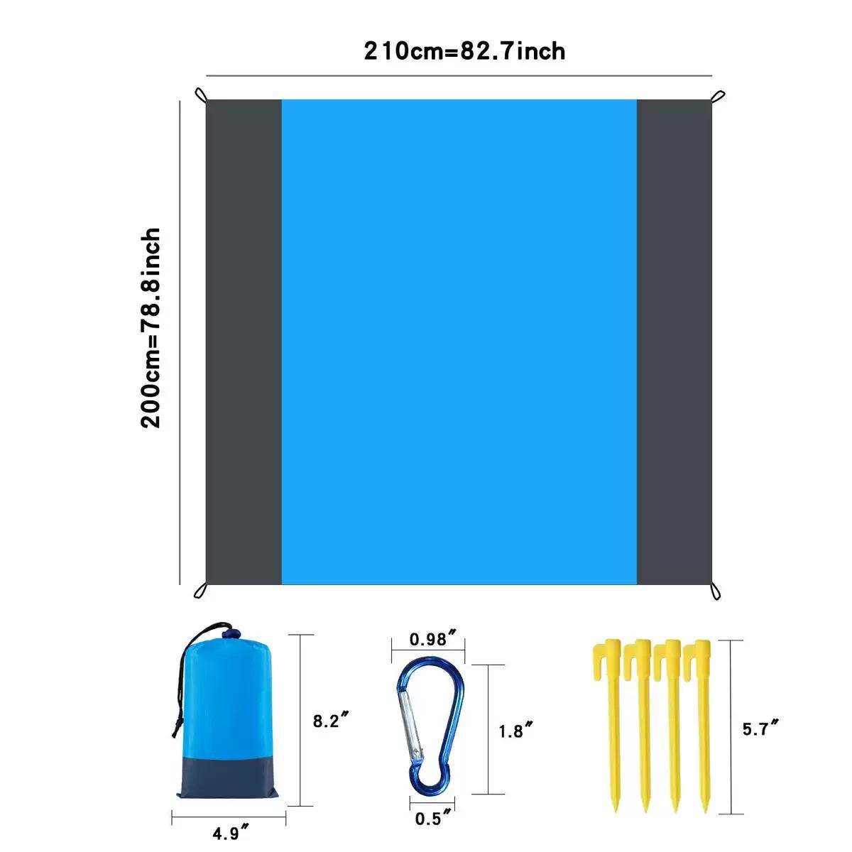 Large Waterproof Beach Blanket, Ultra-Large Waterproof Camping Mat, Lightweight Sandproof Picnic Pad, Durable Polyester Fiber