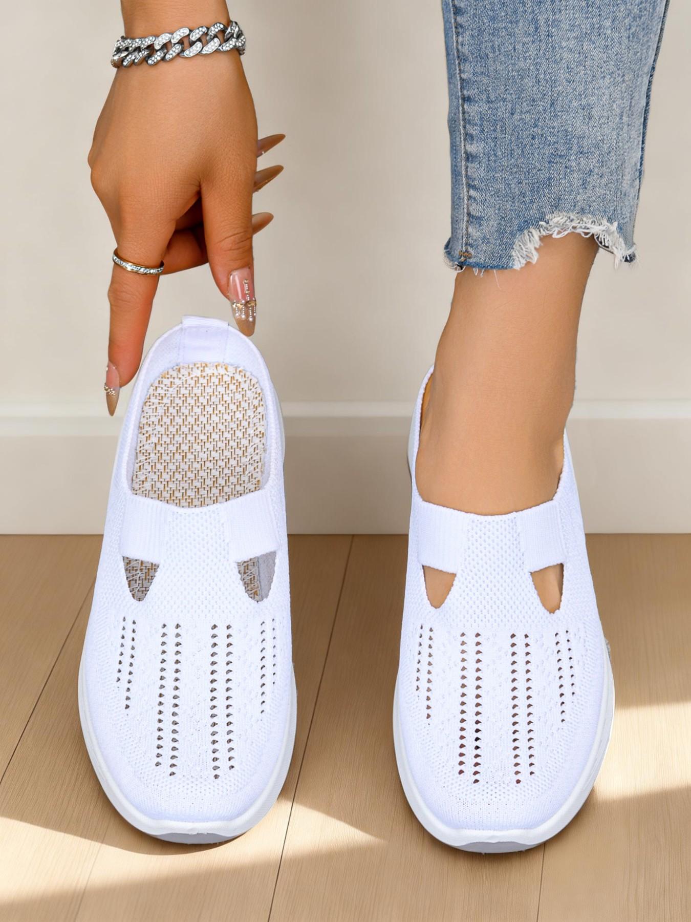 New Women's Casual Sandals, Comfortable Fashion Slip-Ons, Lightweight Soft Sole Mesh Shoes, Outdoor Commute Half-Sandals