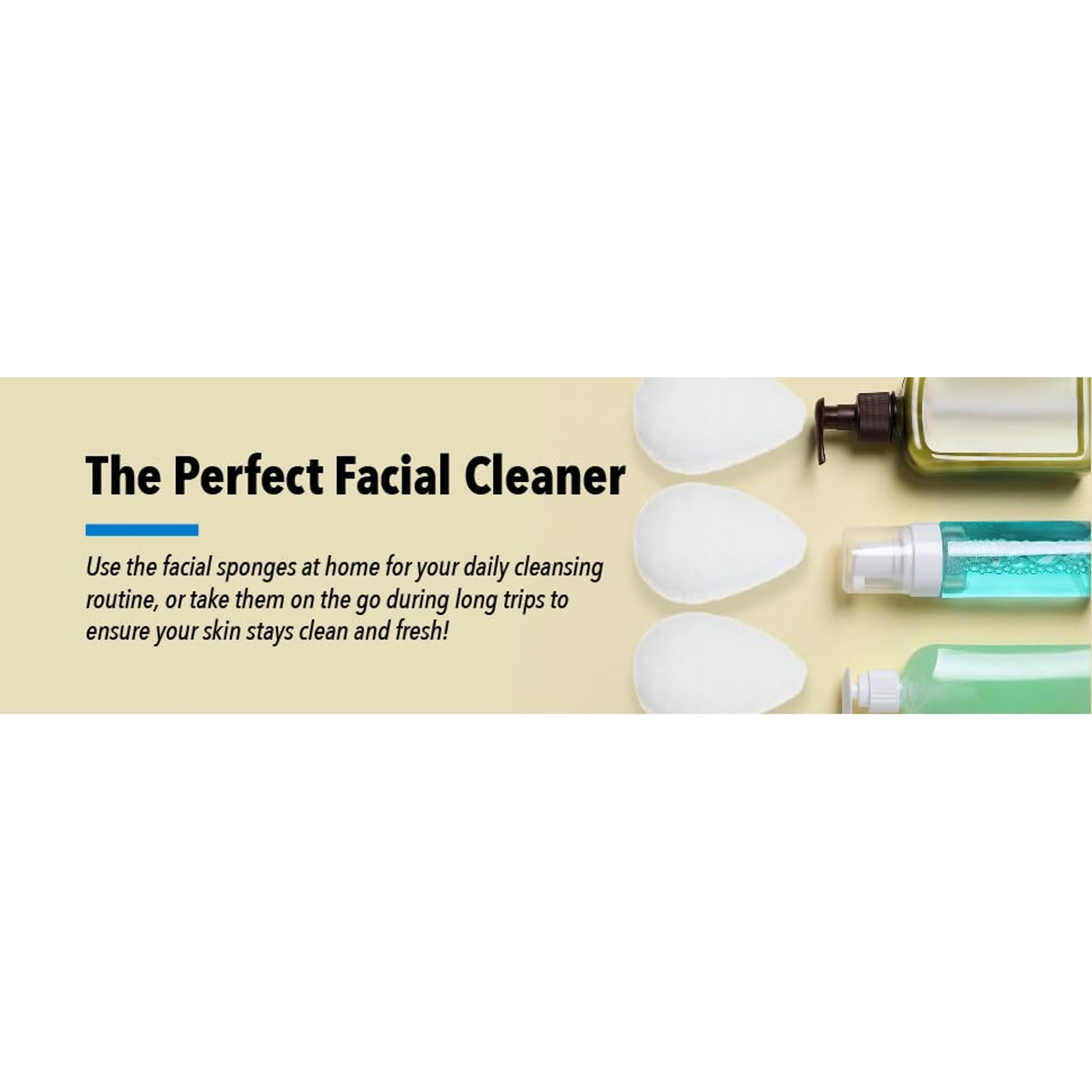 Facial Exfoliating Pads - Deep Cleansing Facial Sponges - Daily Exfoliation Face Scrubbers - Extra Thick Face Sponge - White, Pack of 10
