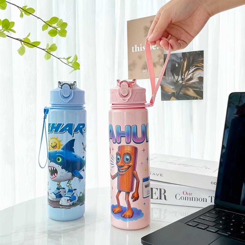 Transparent with Straw, 750ML/26oz Sports Design Leakproof Water Bottle, Portable & Leak-Proof, Ideal for Running, Cycling, Hiking, Gifts