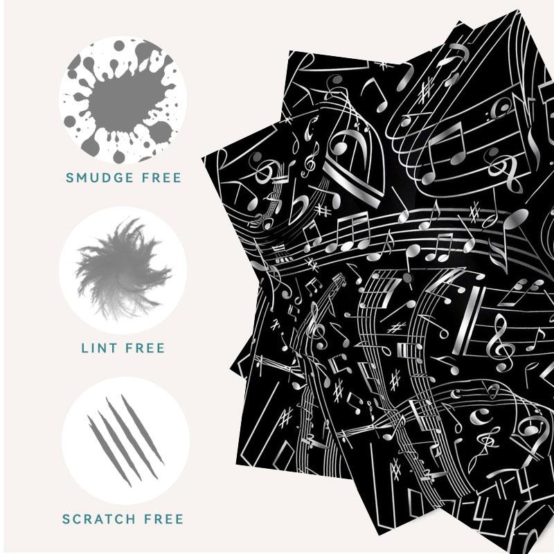 1/3/6/14pcs Musical Notes Pattern Cleaning Cloth, Multi - Spec Single - Sided, Ideal for Lens & Glasses Cleaning, High - Quality Material, Suitable for Home & Photography Use, Stylish & Functional