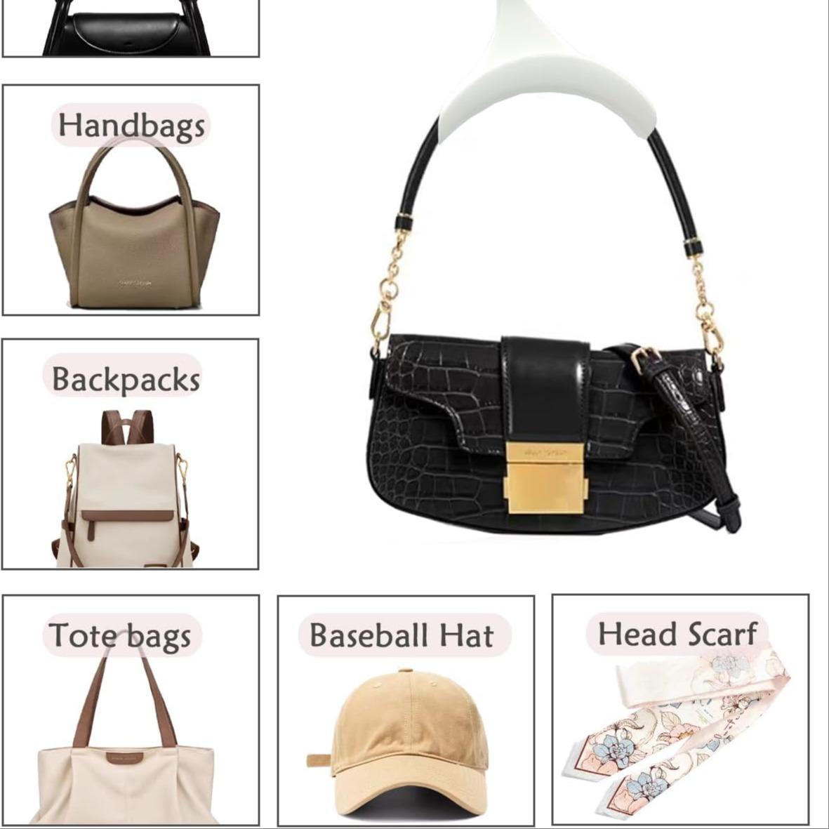 10-Pack Bag Hooks, Invisible Hook Japanese Arched Bag Rack, Jewelry Holder, Entryway Hat Scarf Organizer, No Trace Hooks