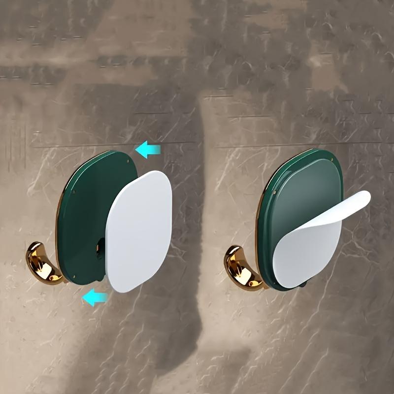 4pcs Elegant Textured Colors Sticky Hooks - Easy-to-Install, No-Drill Wall-Mounted Hangers for Clothes, Towels, Robes - Modern Bathroom Accessories for Home Decor