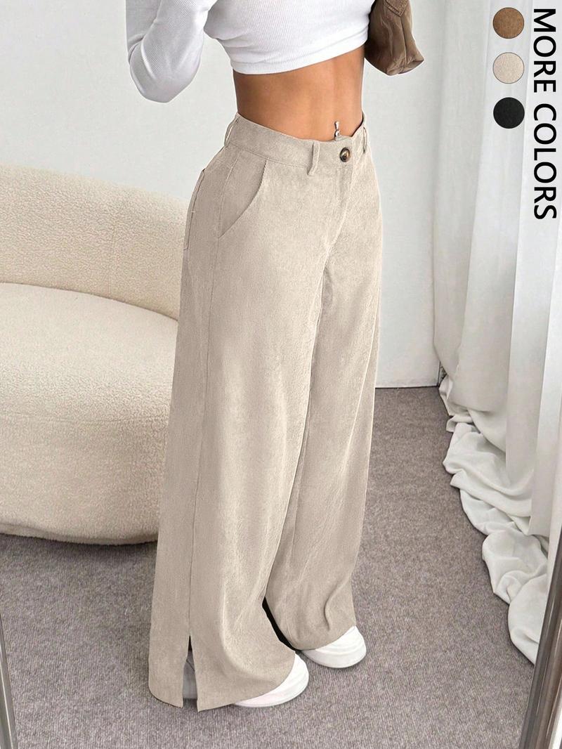 Women's Casual Pants Vintage High-End Split Wide Leg Loose Corduroy Long Pants, Comfortable and Stylish, Perfect for Daily Wear Women's Casual Pants Vintage High-End Split Wide Leg Loose Corduroy Long Pants, Comfortable and Stylish, Perfect for Daily Wear