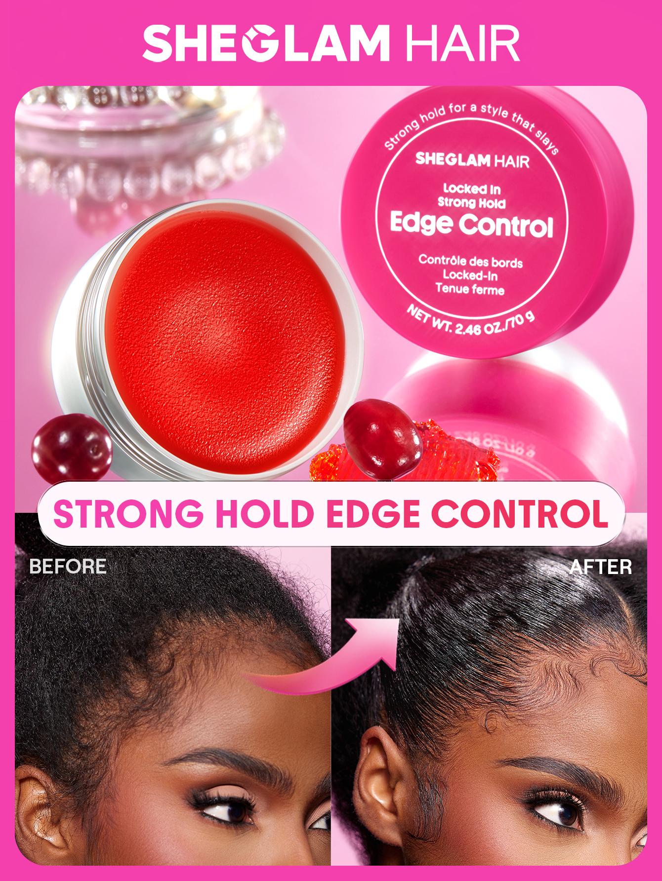 SHEGLAM HAIR Locked in Strong Hold Edge Control,Wax Strong Hold Non-Greasy Hair Styling Gel,No Flaking No Whitening & Water Resist Ant,Yummy Cranberry Scent,Jojoba Oil And Camellia Seed Oil For Fights Frizz And Flyaways-Effortlessbeauty-Hairhack-Coachella