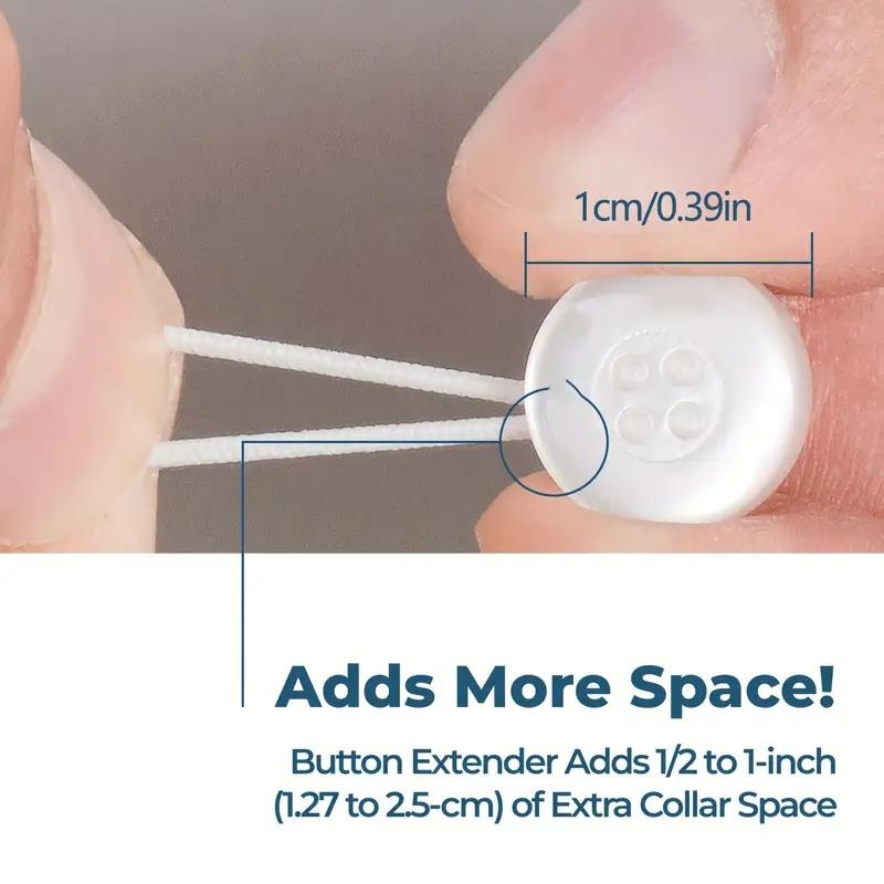 Adjustable Elastic Waist Buttons, No Nail No Sew Detachable Cuff Collar Shirt Extenders, Unisex Stretch Buckles for Pants