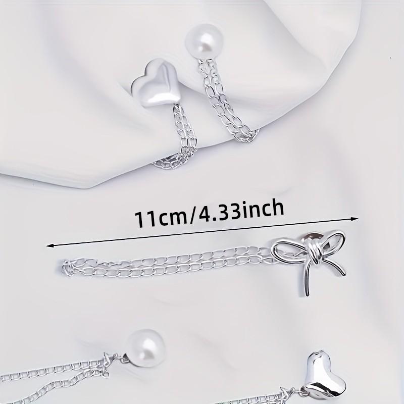 Adjustable Cuff Clips Set of 6, No Sewing Required, Detachable Durable Fabric Fasteners, Ideal for Shirts & Jeans, Stylish Clothing Accessories