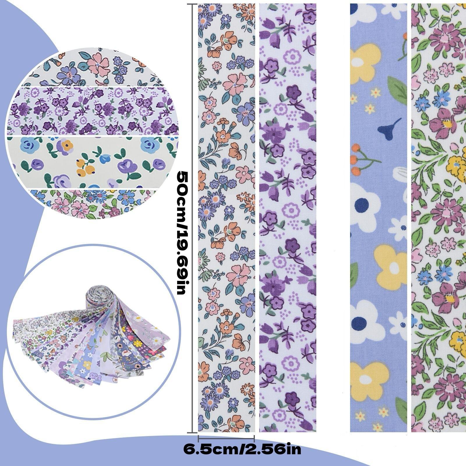 40pcs Floral Fabric Kit, DIY Quilt Making, Pre-Cut Sewing Materials, 6.5cm*50cm, Handmade Craft Supplies, Sewing Tools