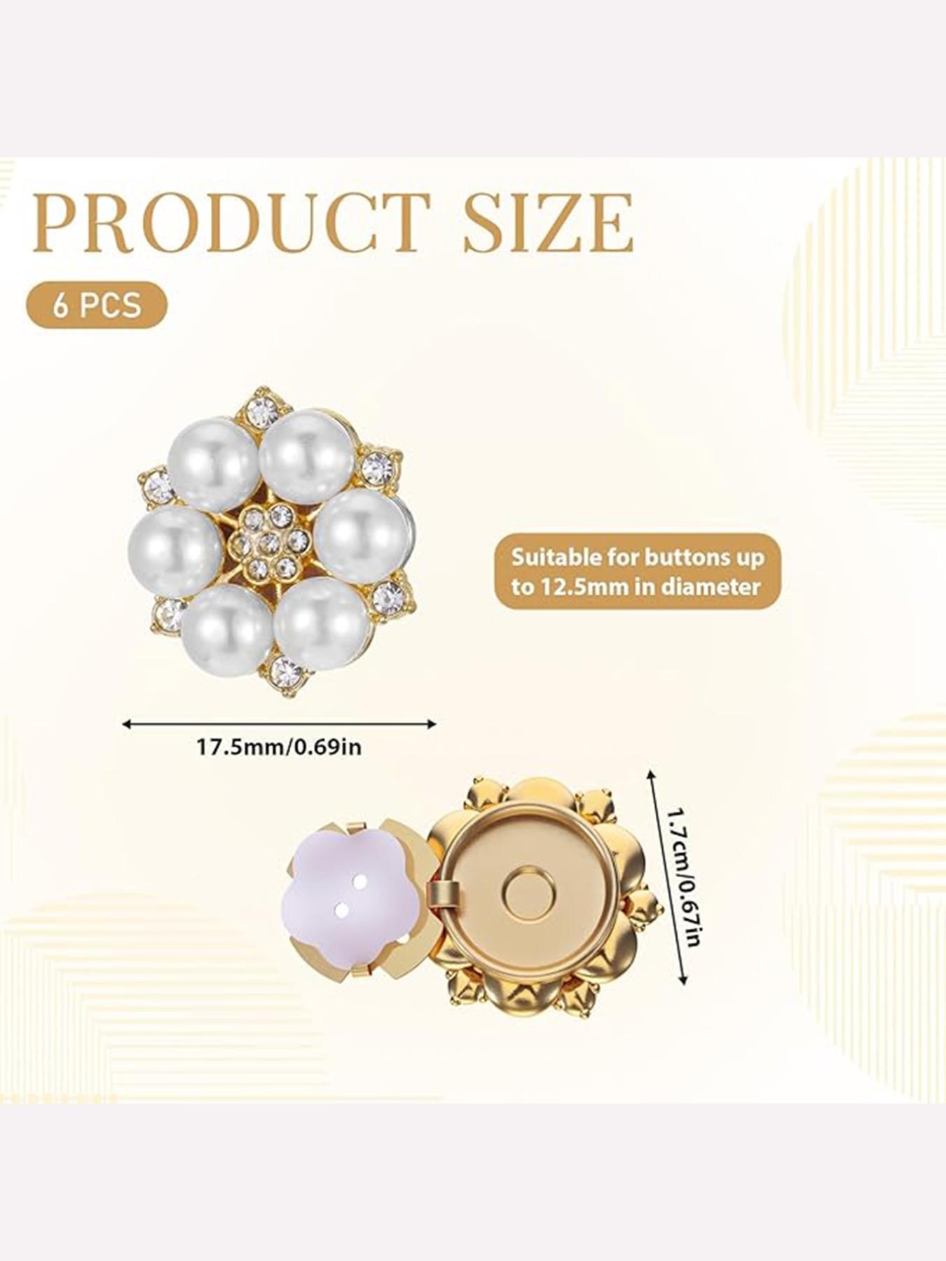 Elegant Imitation Pearl Button Set, Crystal Lapel Buttons, Dress-Up Accessories, Perfect for Holidays & Gifts