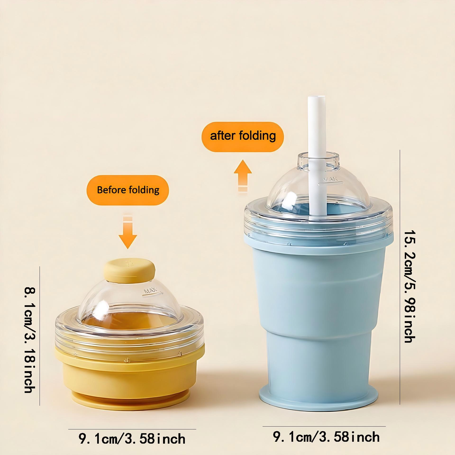 1pc Creative Transparent Silicone Ice Ball Cup - Food Grade Ice Maker, Ice Cube Mold - Summer Portable Foldable Tumbler - Portable Collapsible Water ottle, 2-in-1 Design Ice Mold Cup with Straw