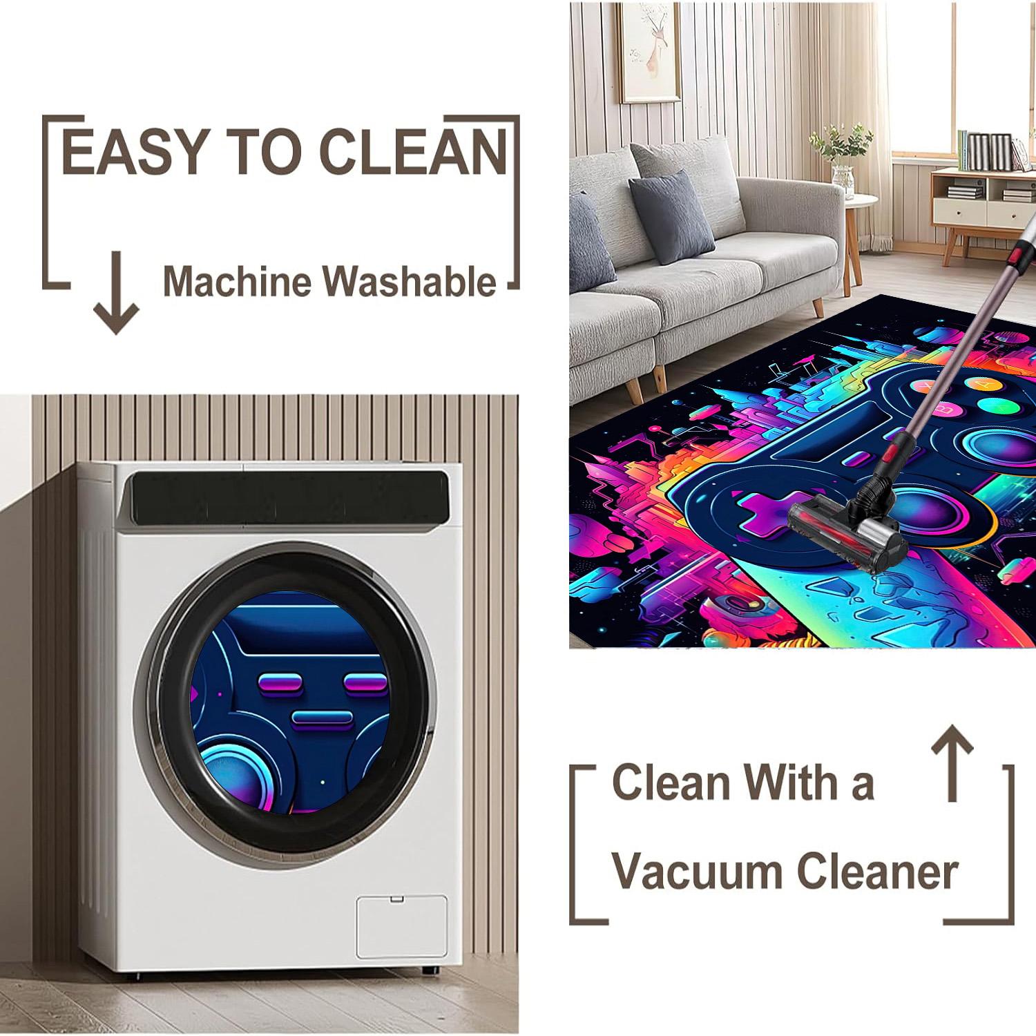 Game Controller Pattern Floor Mat, 1 Count Colorful Creative Soft Floor Carpet, Decorative Area Rug for Home Living Room Bedroom Game Room, Video Game Rug