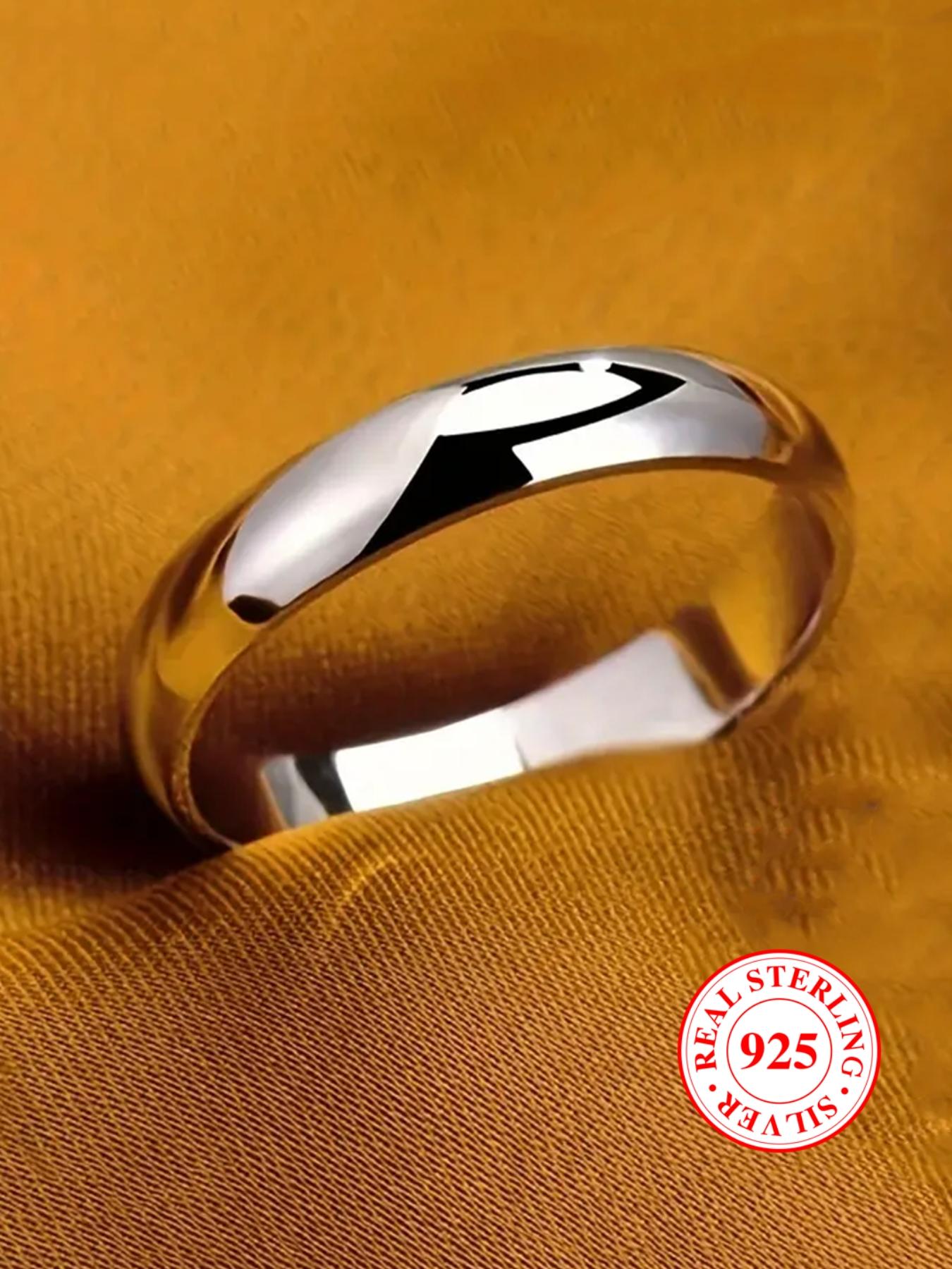925 Sterling Silver Simple Plain Silver Ring, Elegant Fashion Rings, Fashion Jewelry Accessories for Men & Women, Elegant All-match Fashion Accessories