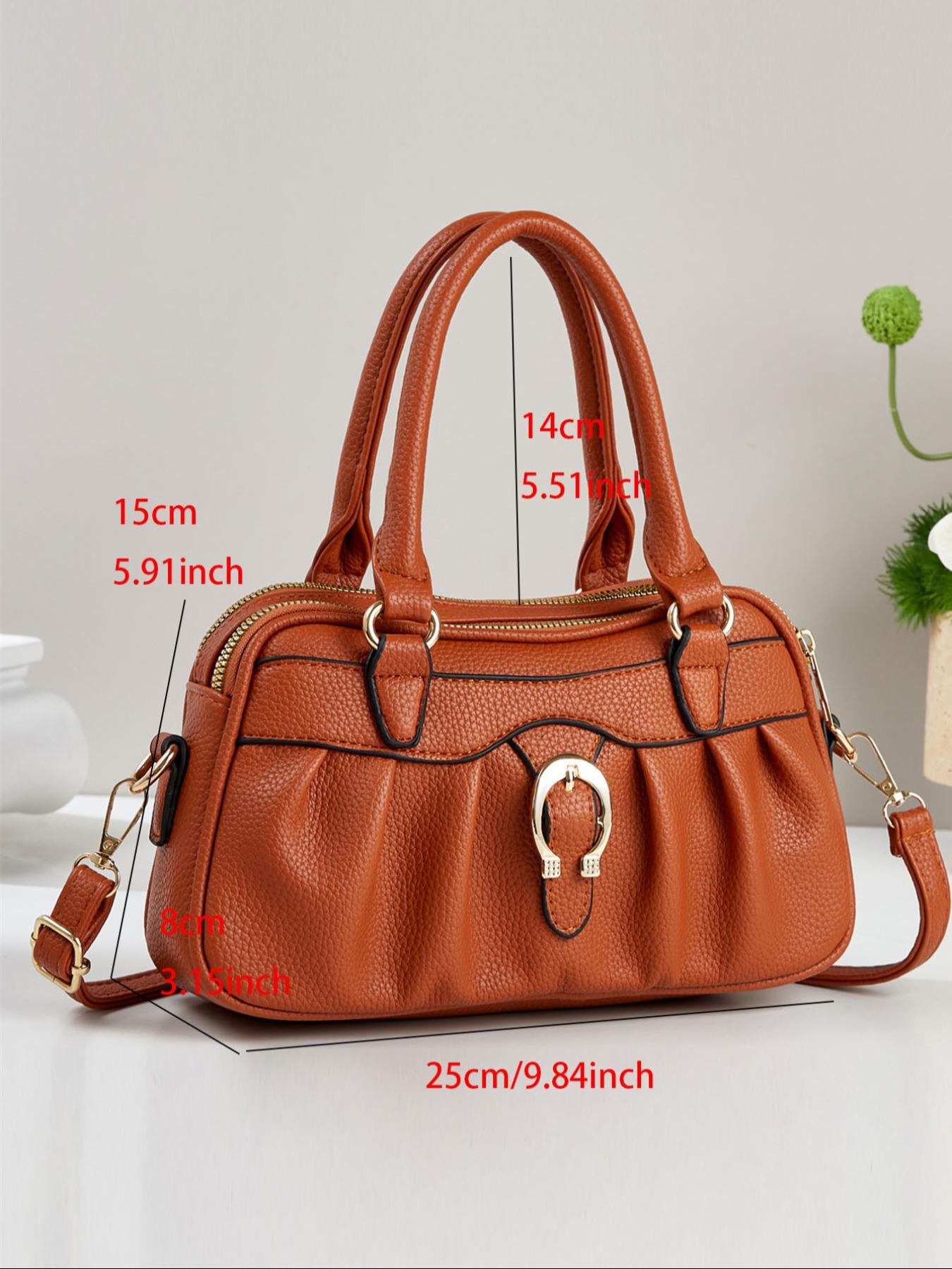 New Simple Women's Handbag Classic Elegant Fashion Durable Easy Carry Versatile Casual All-Seasons Large Capacity Shoulder East West Crossbody Bag, PU Leather Handbag, Casual Shoulder Purse, Casual Bags