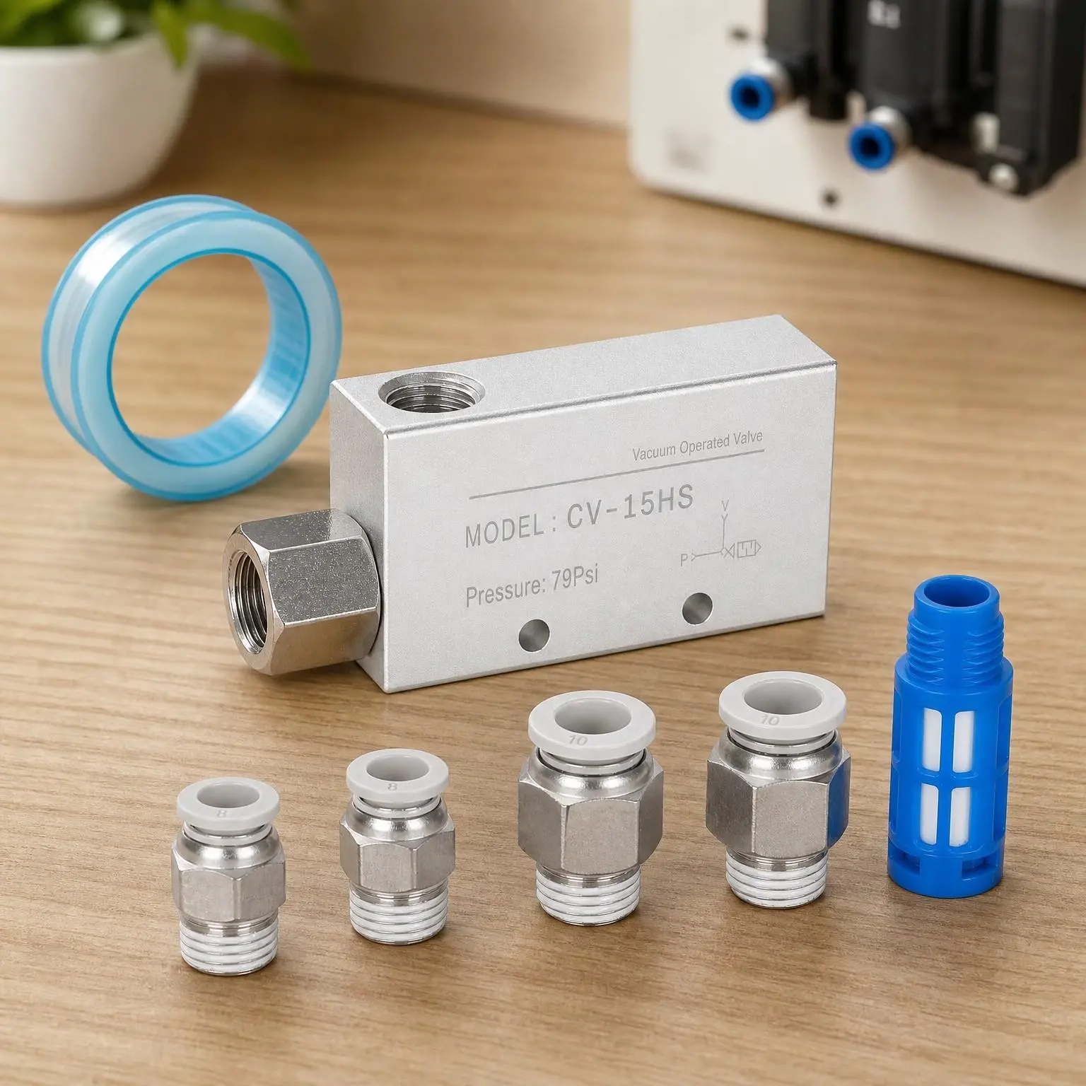 1/4" Pneumatic Vacuum Generator Ejector with Silencer